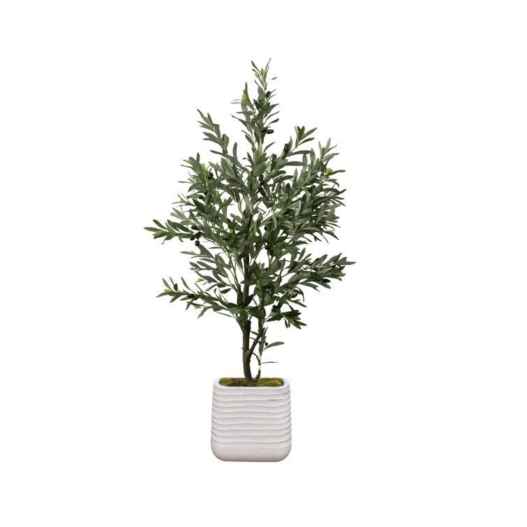 66.57'' Faux Olive Tree Tree in Planter