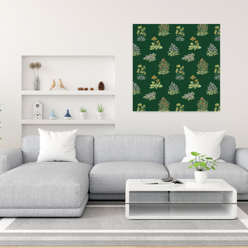 Art contemporain, art floral rétro, H 36 po x l 36 po