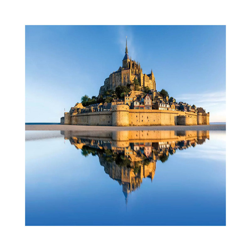 Mont Saint Michel Reflections Normandy France by Susanne Kremer - Wrapped Canvas Gallery-Wrapped Canvas Giclée