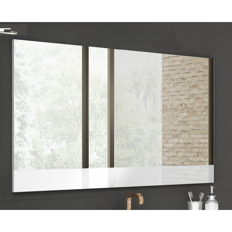 Cowgill Flat Wall Mirror, 28" x 40", White