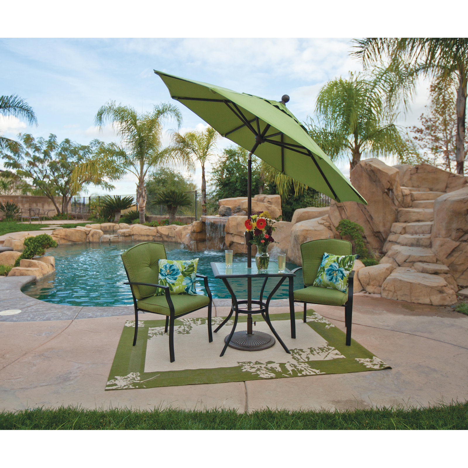 Launceston Market Umbrella, Black Solefin, Bronze, 96" H x 90" W x 90" D