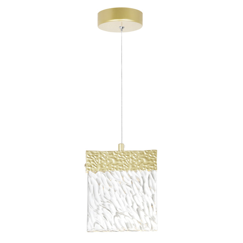 Luminaire suspendu moderne à DEL pour cuisine, salle à manger, entrée - DEL intégrée, aucune ampoule requise, Feuille d’or