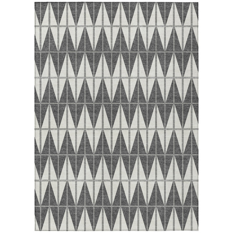 Machine Washable Indoor/Outdoor Kugler ACN2415 Geometric Rug, Rectangle 2'6" x 3'10"