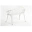 Banc en fonte d'aluminium, siège de jardin en métal blanc pour terrasse, porche et pelouse