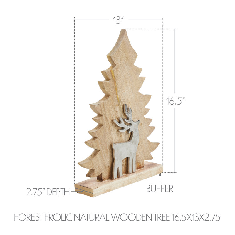 Arbre en bois naturel 16,5 x 13 x 2,75