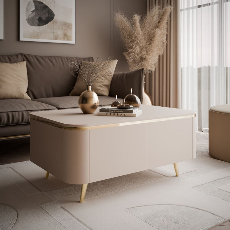 Coffee Table, Angled gold legs