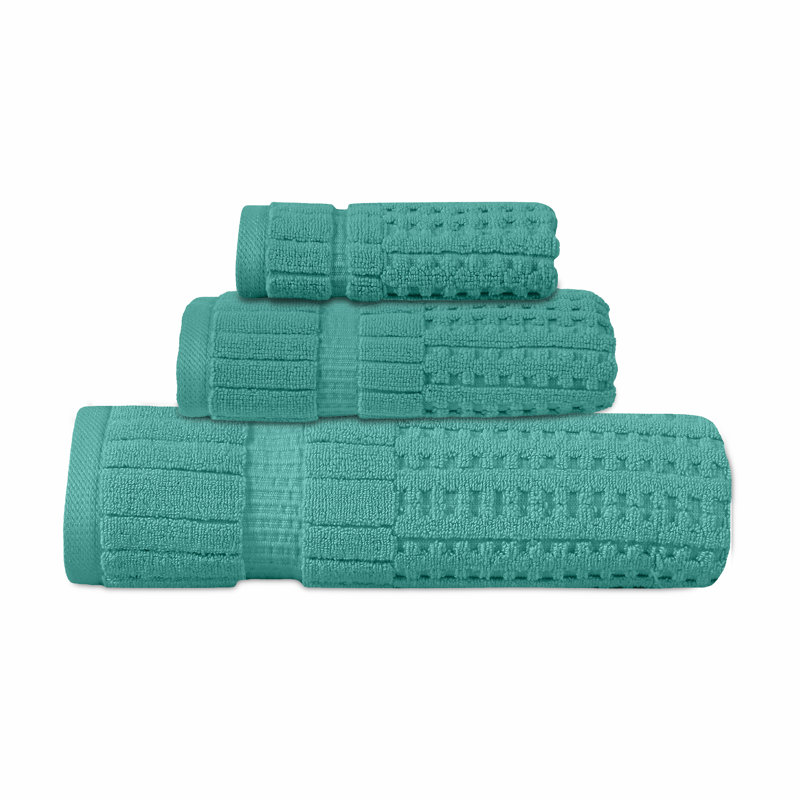 Ensemble de serviettes 3 pièces Willow - 100% coton peigné, qualité supérieure 630 g / m², turquoise, ultra doux et très absorbant