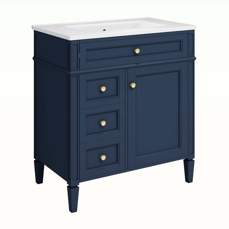 Modern Bathroom Storage Cabinet with 2 Drawers and a Tip-out Drawer,Top Sink