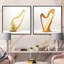 Harp Harmony Golden Serenity - Ensemble de 2 collages carrés de musique-754155494-754155495