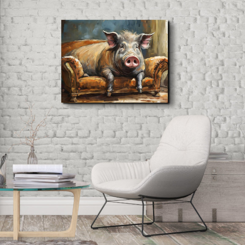 " Pig Couch ", 15" H x 18" W
