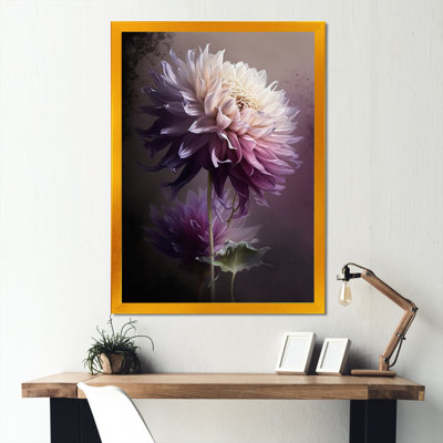 «Purple Dahlia Flower I», reproduction d'art sur toile encadrée