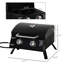 Barbecue portatif, 2 brûleurs au gaz. Pieds pliables, couvercle, thermomètre. Noir, idéal pour le camping, le pique-nique, le barbecue au propane, portable et compact. Fumée