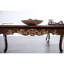 Table basse traditionnelle avec pieds courbés et finition cerisier