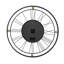 Grande horloge murale 31,5 x 3 x 31,5 po - chiffres romains, cadre mince en fer noir avec des accents sphériques dorés, décoration de 9 lb pour le salon / foyer
