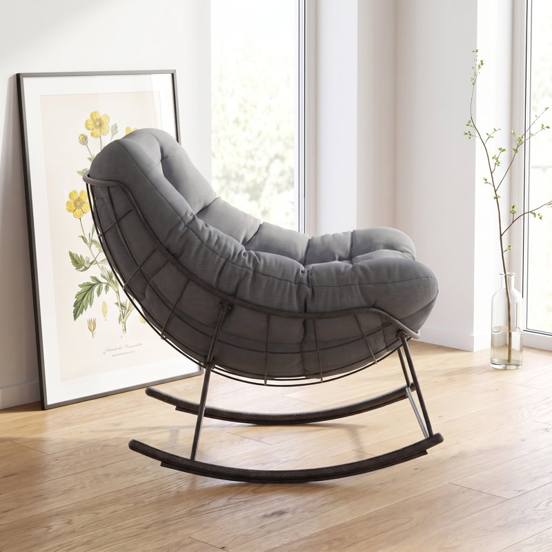 Chaise berçante d'extérieur Lynnelle, Gris