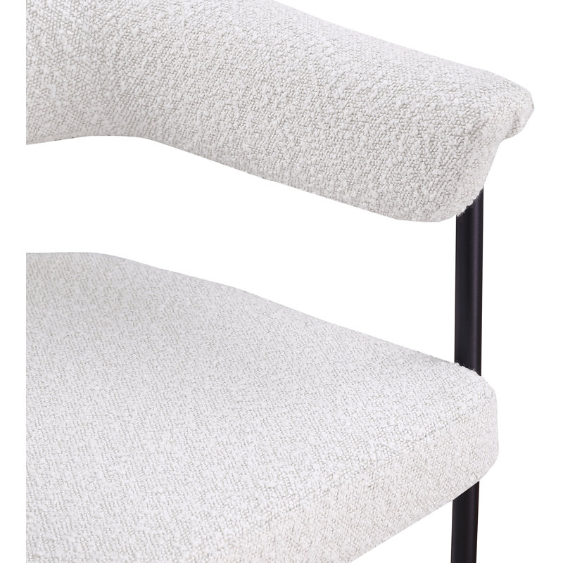 Chaise de salle à manger Malin, Tissu crème bouclé
