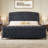 Dulane Queen Size Tufted Upholstered Sleigh Bed, Modern Chenille Platform Bed Frame, No Box Spring Required, black-622284383