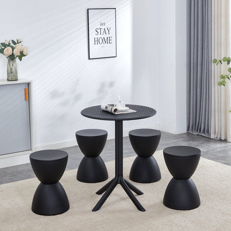 (ensemble de 4) tabourets d'appoint modernes Prince, Noir, noir, noir, noir