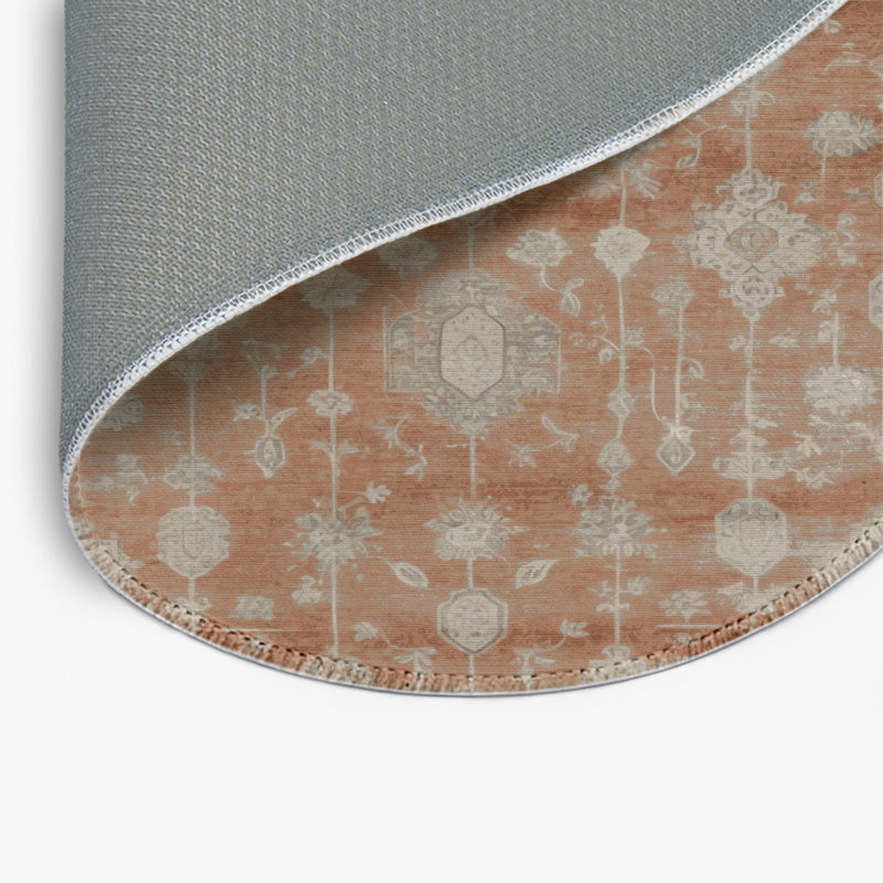 Tapis gris intérieur et extérieur surteint, Rond 5 pi