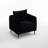 Modern, Single, Accent Chair, Black Velvet, Plump Pillow, Non - Slip Pads, Bedroom, Comfortable, Good Structure Mid-century Metal Legs, Living Room, Office Reading, Soft, , Easy To Install-1862565464