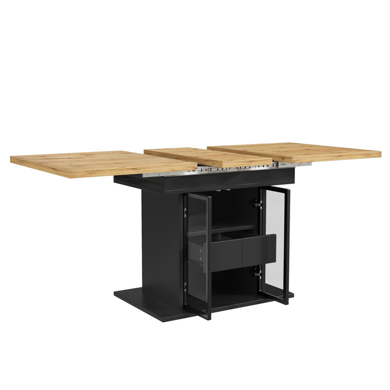 Metal Base Dining Table, Black
