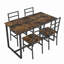 Ensemble de table et de chaises cinq pièces avec dossier, style industriel, structure solide-796115098-796115096-796115047