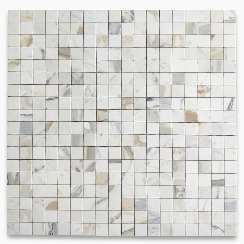 Calacatta 12" x 12" Marble Mosaic Tile, LIght Gray
