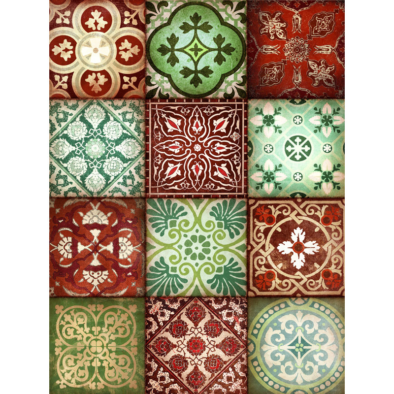 Carreaux - peinture sur toile tendue, H 16 po x l 12 po