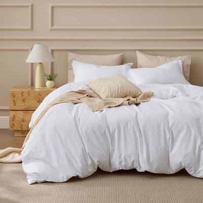 Bedsure 100% Washed Cotton Duvet Cover King Set – Minimalist Linen-Like Bedding Set for Mom, All-Season Breathable Gift for Mother’s Day (Set of 3)