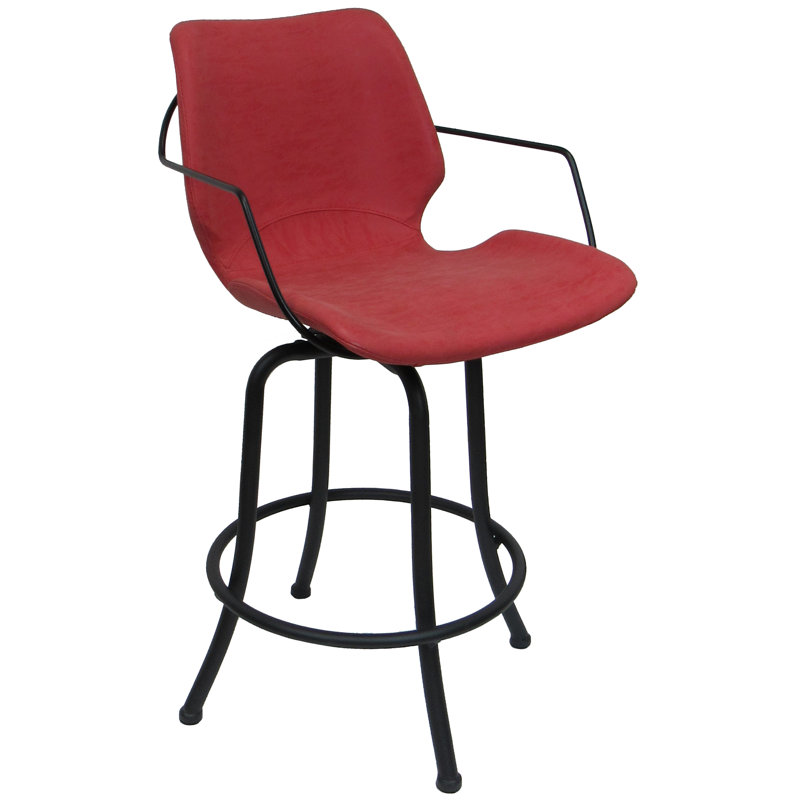 Comptoir pivotant, bar et tabouret très grand Noie, Rouge, Tabouret de bar (siège d’une hauteur de 30 po)