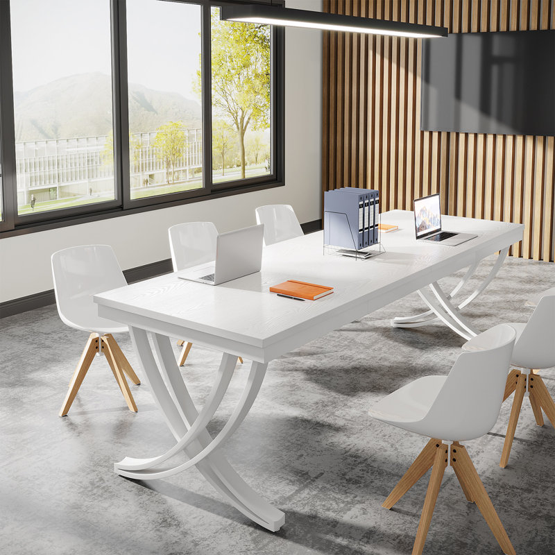 Table de conférence Mesha 78,74 po, Blanc