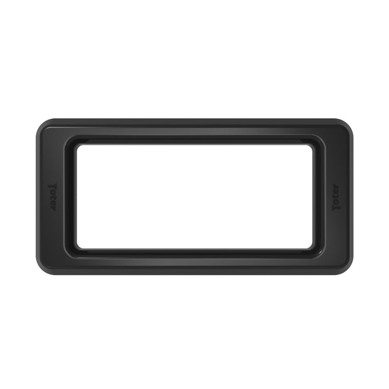 Slimline Rectangular Trash Can Lid With Open Top - Black