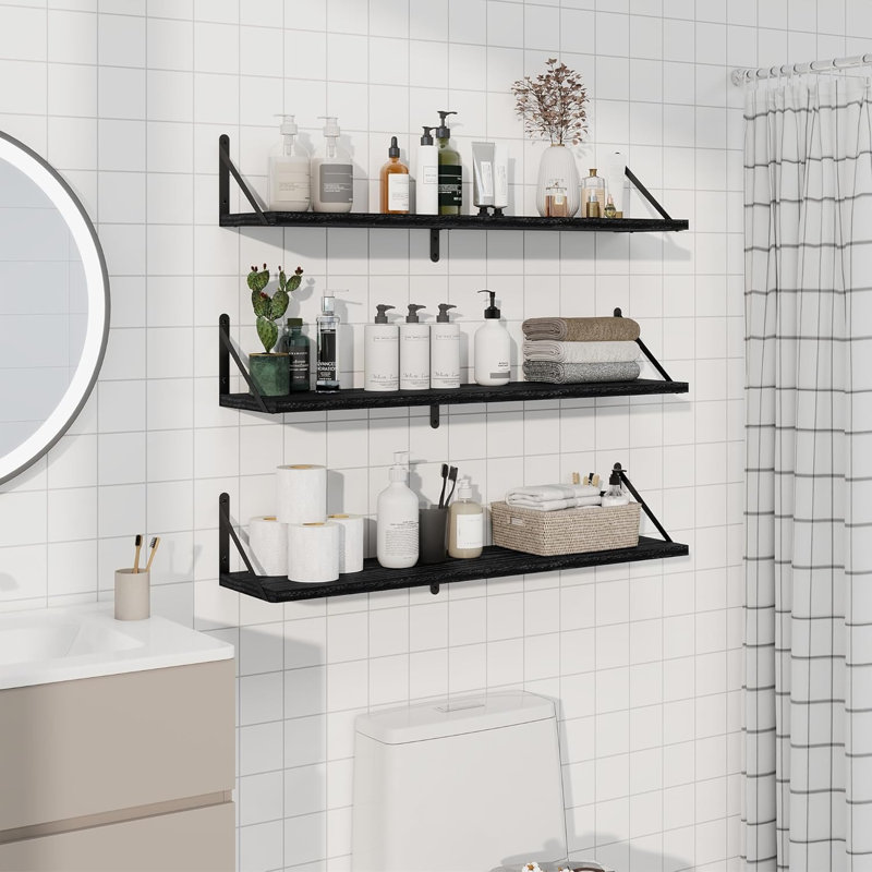 3 Piece Wood Floating Shelf