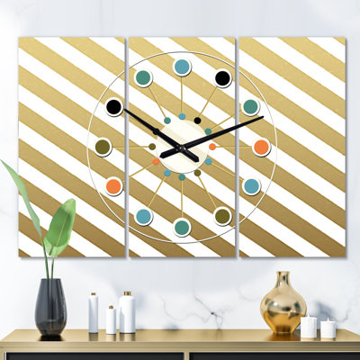 Horloge murale surdimensionnée Mid-Century