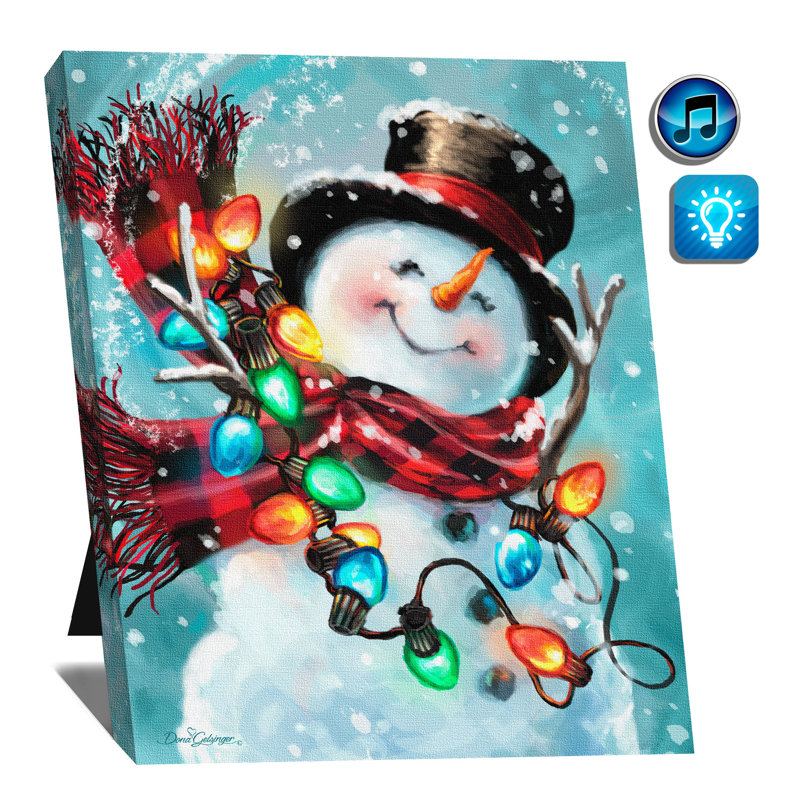 Musical bonhomme de neige 8 x 10 po