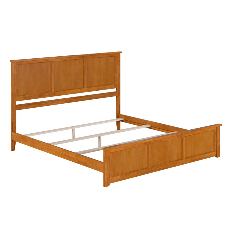Amear Solid Wood Foundation Bed with Matching Footboard, Queen, White