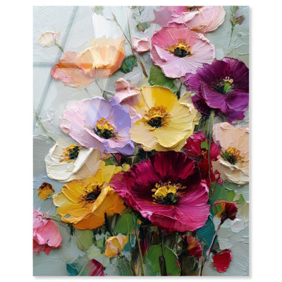 "Floral Texture I", art mural floral par Art Remedy, prêt à être accroché