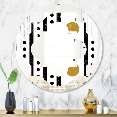 Retro Geometrical Abstract Minimal Pattern VII Mirror