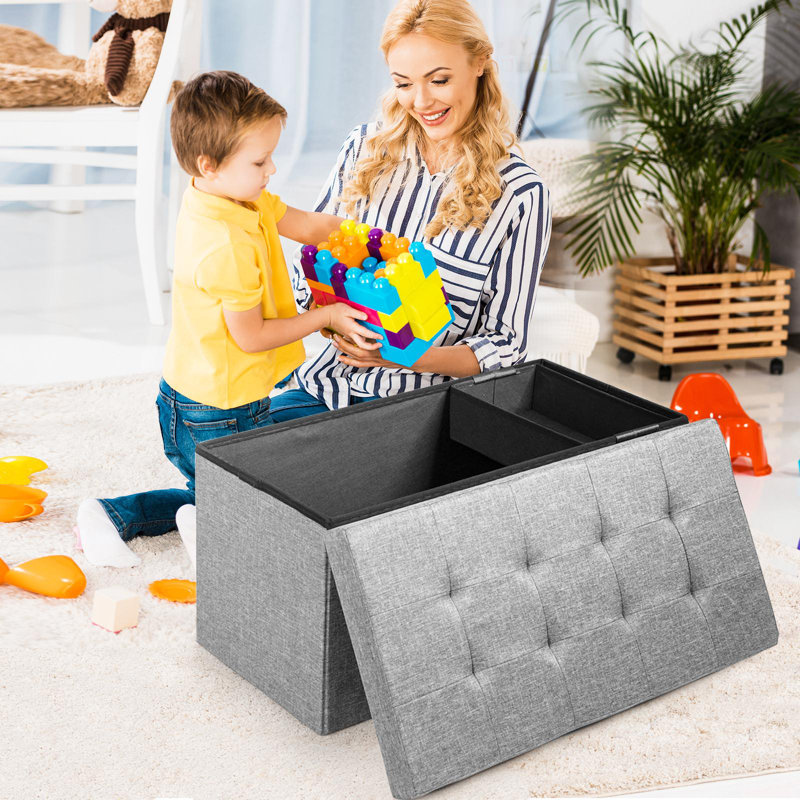Banc rembourré Rosito, Gris clair
