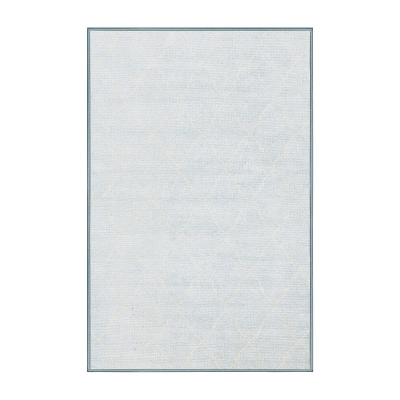 Tapis géométrique blanc cassé, Rectangle 4 pi x 6 pi