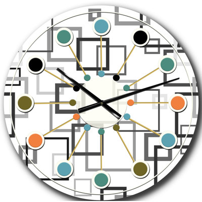 Abstract Abstract Design II - horloge murale moderne Mid-Century