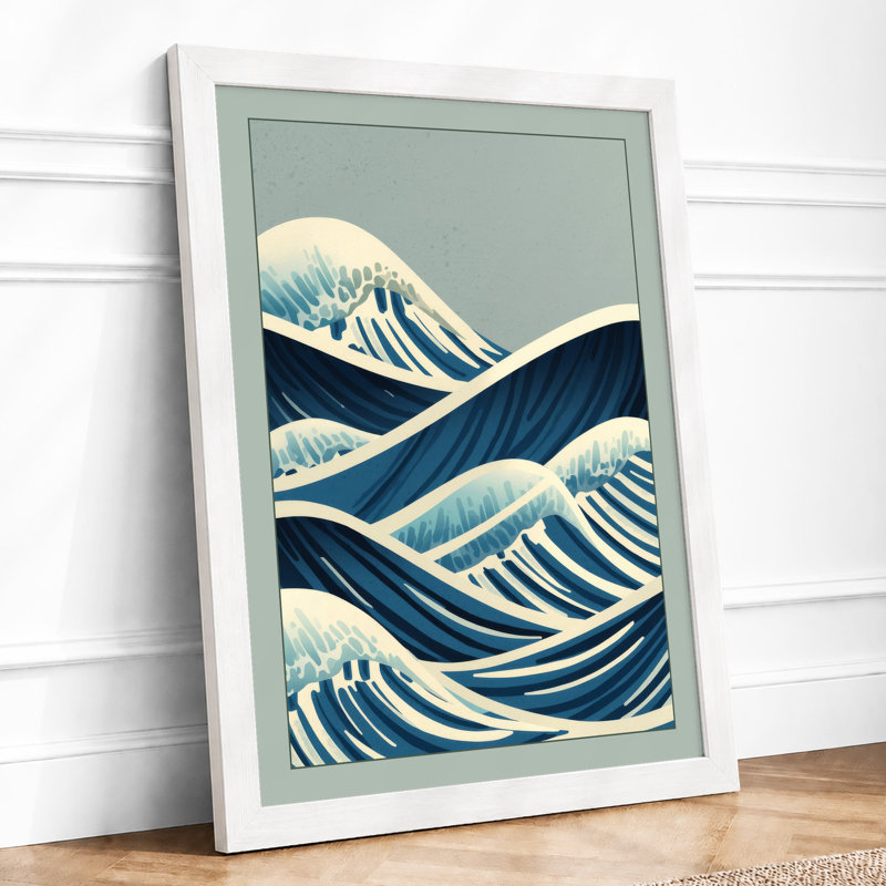 Tide In Lines Coastal - Print, A2 - 59.4 x 42.0 cm, White