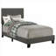 Structure de lit simple tapissier gris anthracite Clean