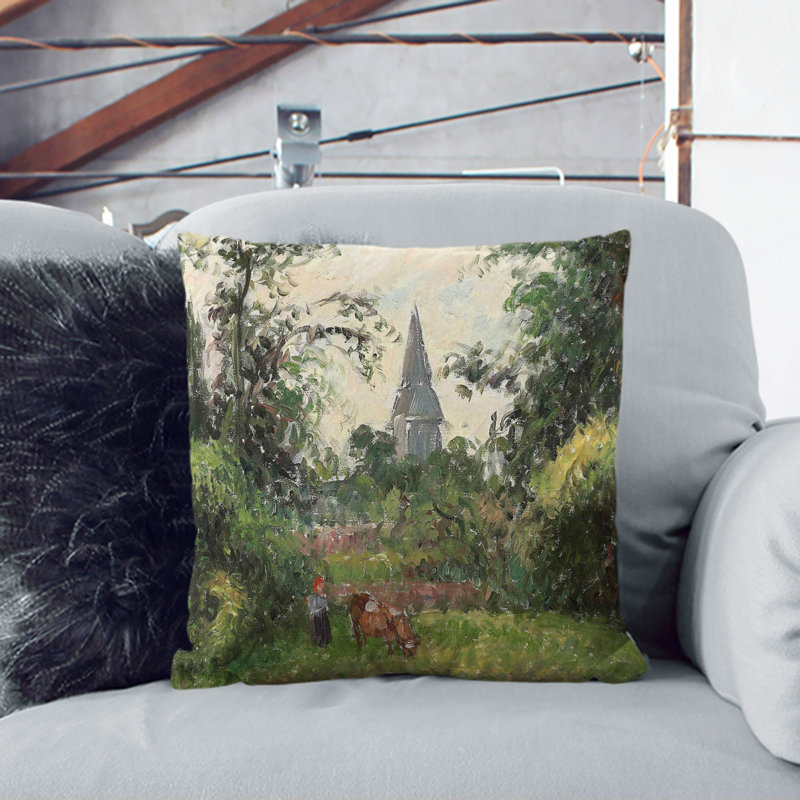 Steeple Of Bazincourt Square Throw Cushion, Stone, 55cm H x 55cm W x 20cm D