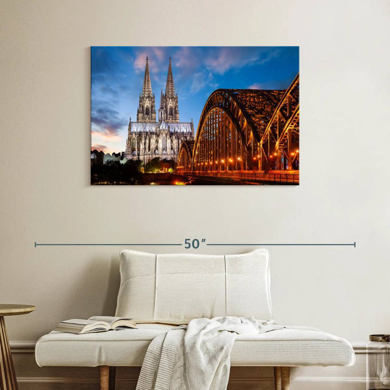 Ville de Cologne au crépuscule, H 26 po x l 39 po
