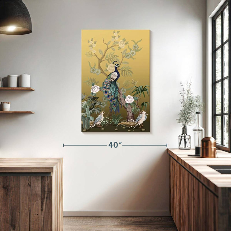 Chinoiserie Bird, 39" H x 26" W