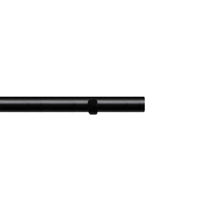 Racelyn Matte Black 2.8cm Single Curtain Pole, 5cm H x 300cm W x 13cm D
