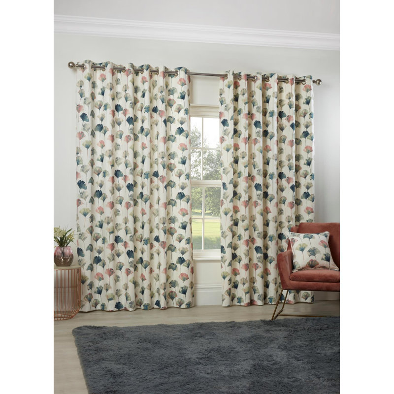 Staats Cotton Blend Room Darkening Curtain Pair, Flamingo, 167.64cm W x 228.6cm L