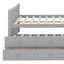 Lit de jour double avec lit gigogne simple et 3 tiroirs de rangement, lit capitaine avec lit gigogne, lit plateforme en bois-781763268