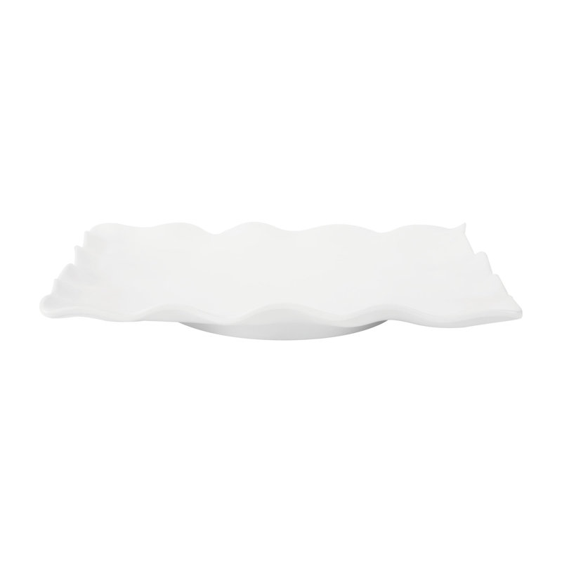 2-Piece White 17 1/2" Melamine Serving Tray